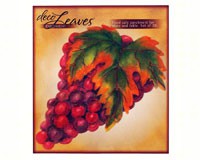 Grape Cluster Deco Parchment Leaves-PAC7112