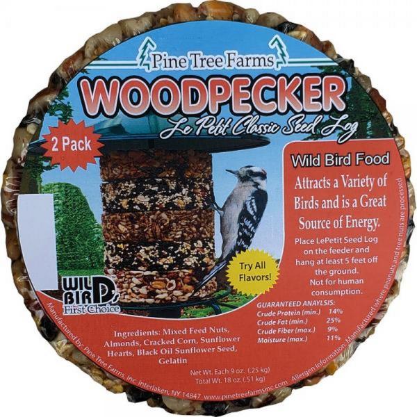 8oz Le Petit Woodpecker Classic Seed Log 2 Pack Plus Freight