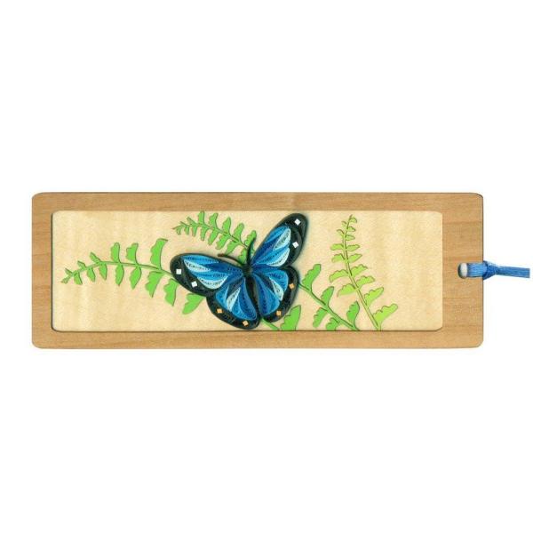 Blue Morpho Butterfly Quilled Bookmark