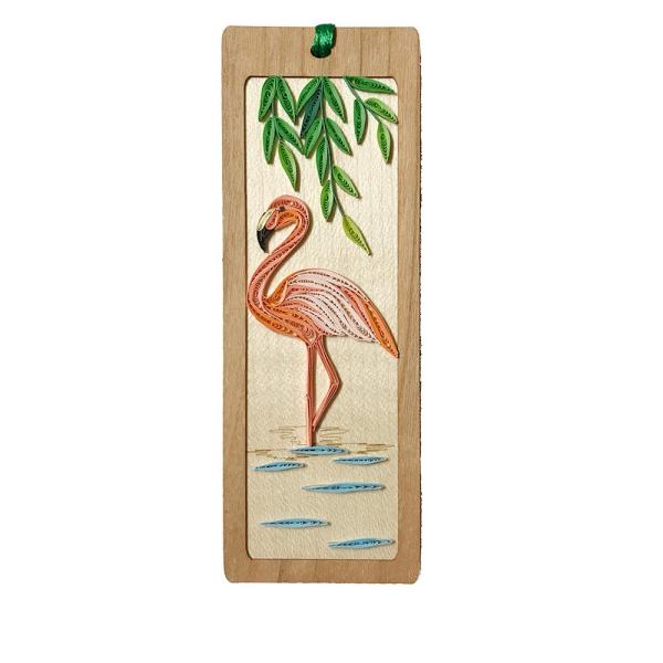 Flamingo Hand Quilled Bookmark