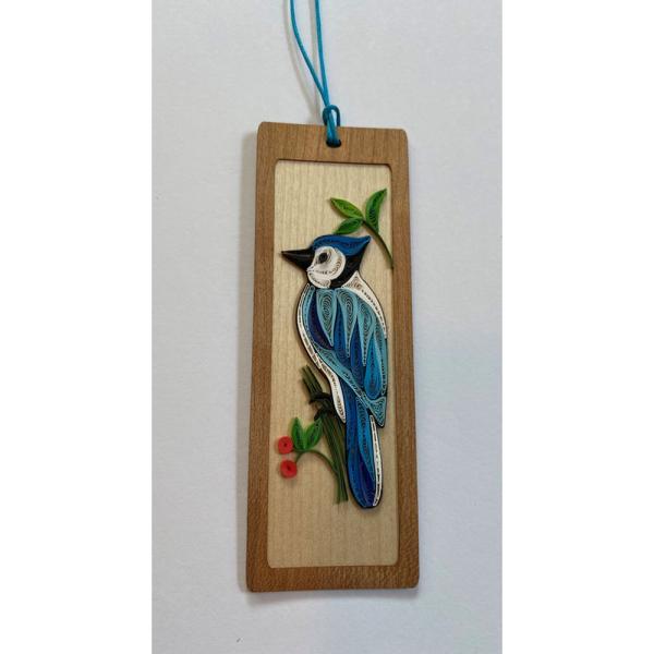 Blue Jay Hand Quilled Bookmark