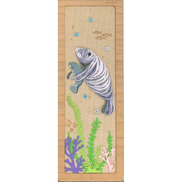 Manatee Hand Quilled Bookmark