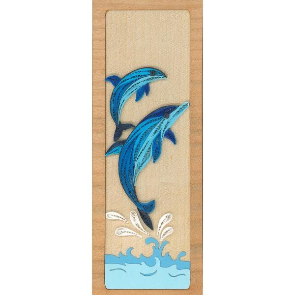 Dolphins Hand Quilled Bookmark