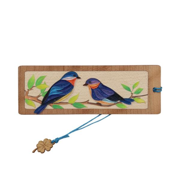 Bluebirds Hand Quilled Bookmark