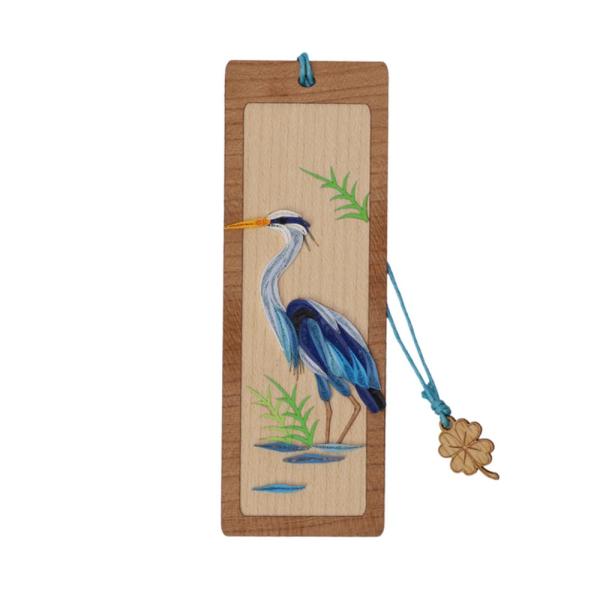 Blue Heron Hand Quilled Bookmark