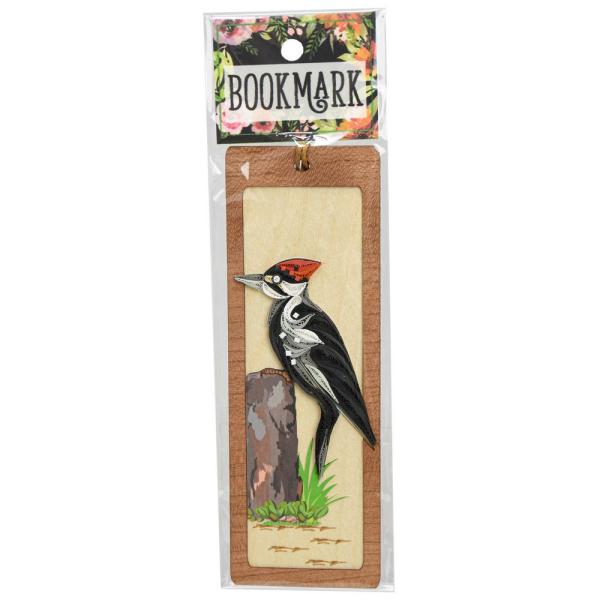 Pileated Woodpecker Hand Quilled Bookmark