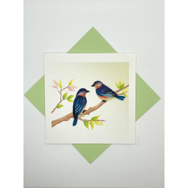 Bluebirds Quilled Card