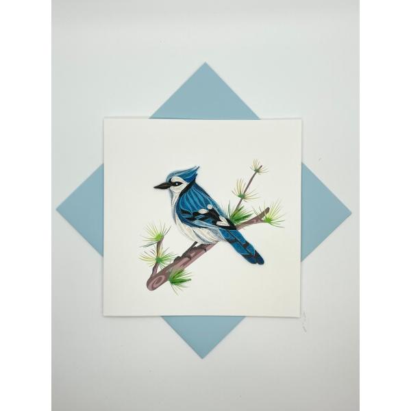 Blue Jay Quilled Card