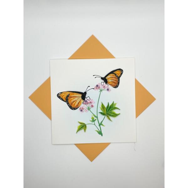 Monarch Butterflies Quilled Card