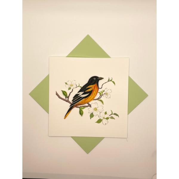 Oriole Quilled Card