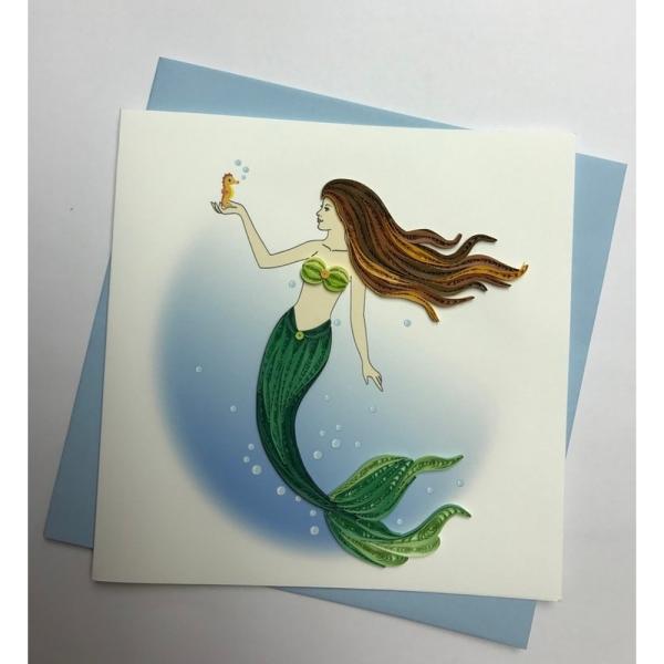 Mermaid Quilled Card