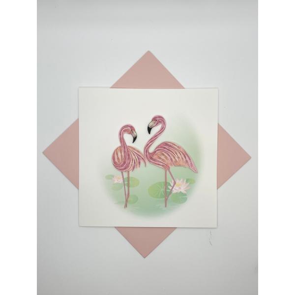 Flamingos Quilled Card