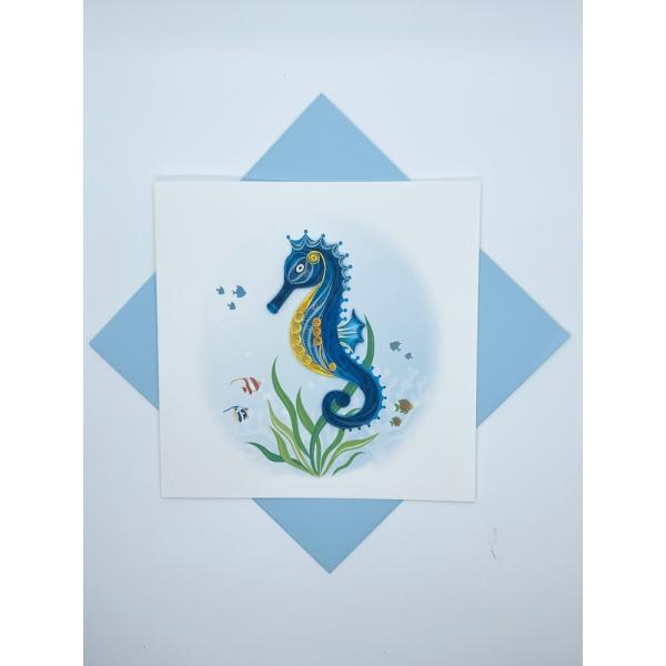 Seahorse Quilled Card