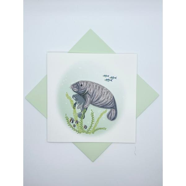 Manatee Quilled Card