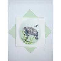 Manatee Quilled Card-PCQC10339