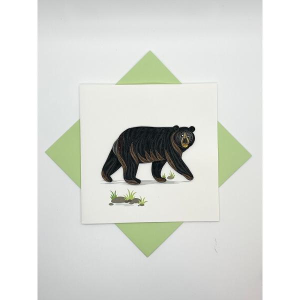 Black Bear Quilled Card Black Bear Quilled Card