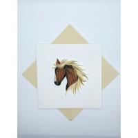 Horse Quilled Card-PCQC10377