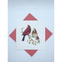 Male & Female Quilled Cardinal Quilled Card-PCQC10443