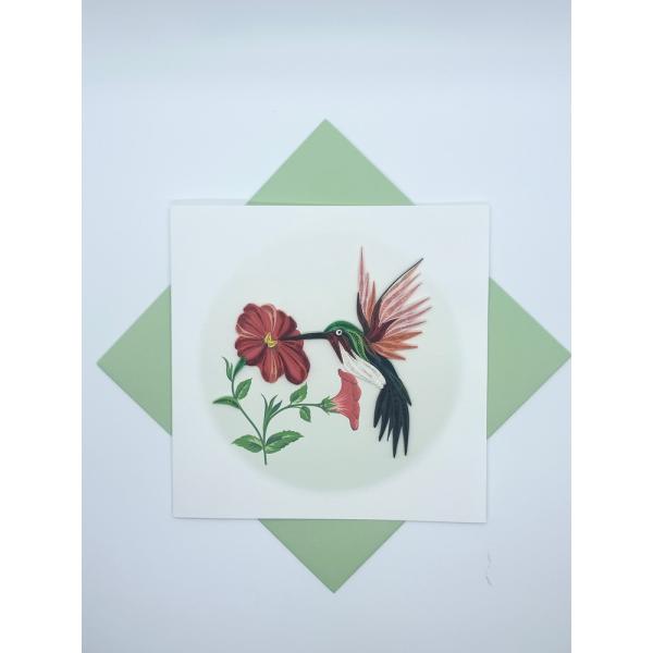 Hummingbird Quilled Card