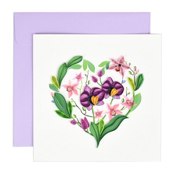 Orchids Quilled Card