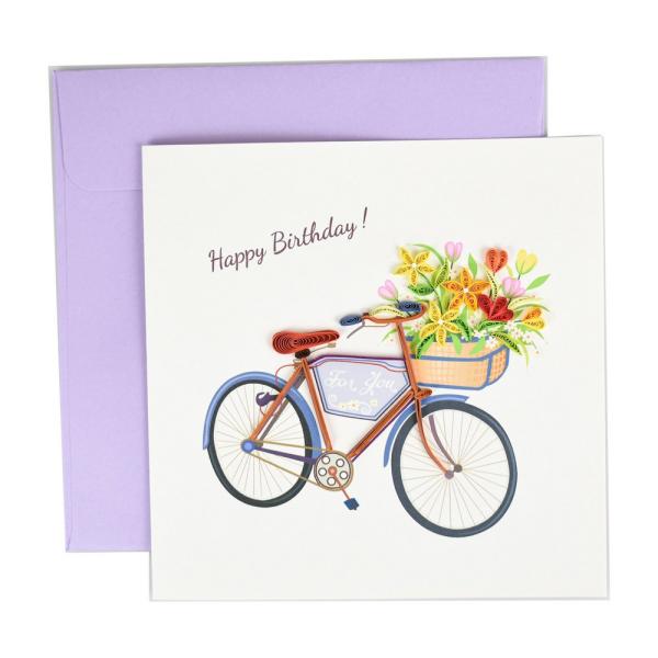 Birthday Bike Quilled Card