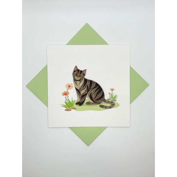 Cat Quilled Card