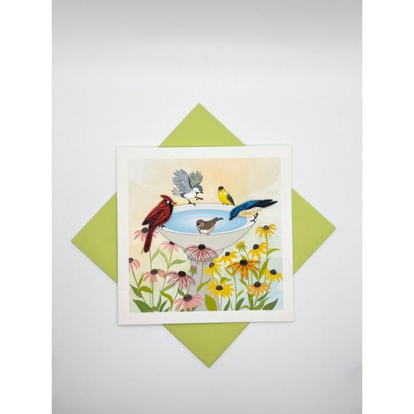 Bird Bath Quilled Card