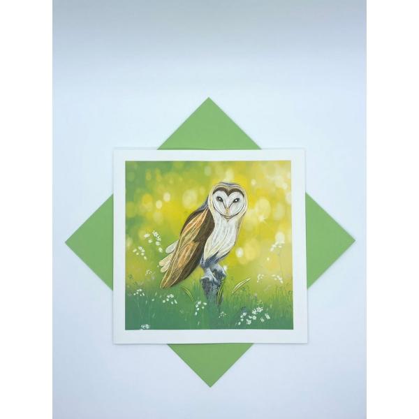 Barn Owl Quilled Card