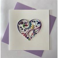 Multi-Color Heart Quilled Card-PCQC10942