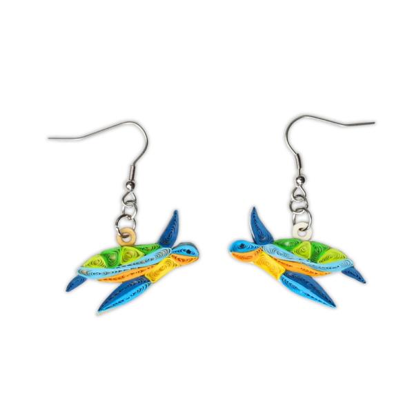 Sea Turtle Quilled Earrings