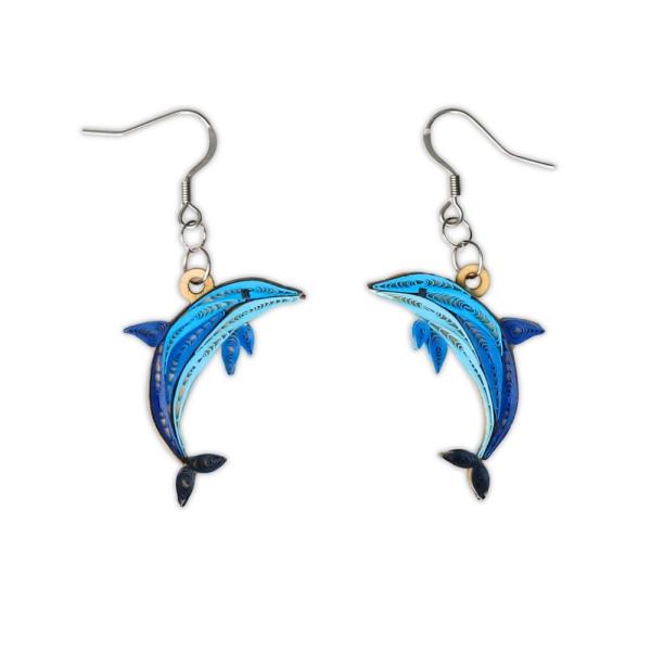 Dolphin Quilled Earrings