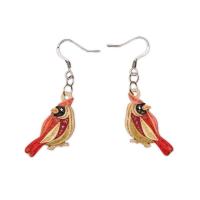 Female Quilled Cardinal Quilled Earrings-PCQE12169