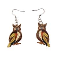 Great Horned Owl Quilled Earrings-PCQE12170