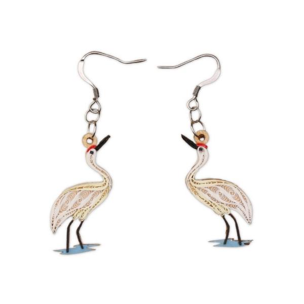 Sandhill Crane Quilled Earrings