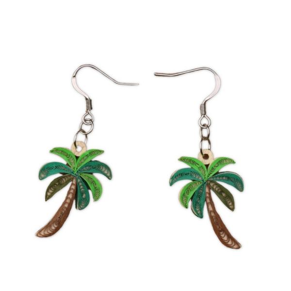 Palm Tree Quilled Earrings