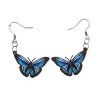 Blue Morpho Butterfly Quilled Earrings-PCQE12177