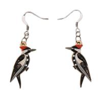 Pileated Woodpecker Quilled Earrings-PCQE12179