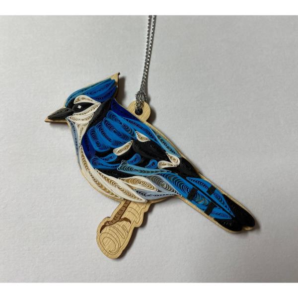 Blue Jay Quilled Ornament