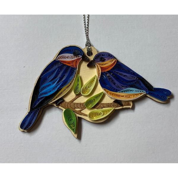 Bluebirds Quilled Ornament