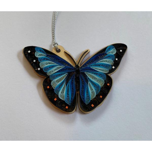 Blue Butterfly Quilled Ornament