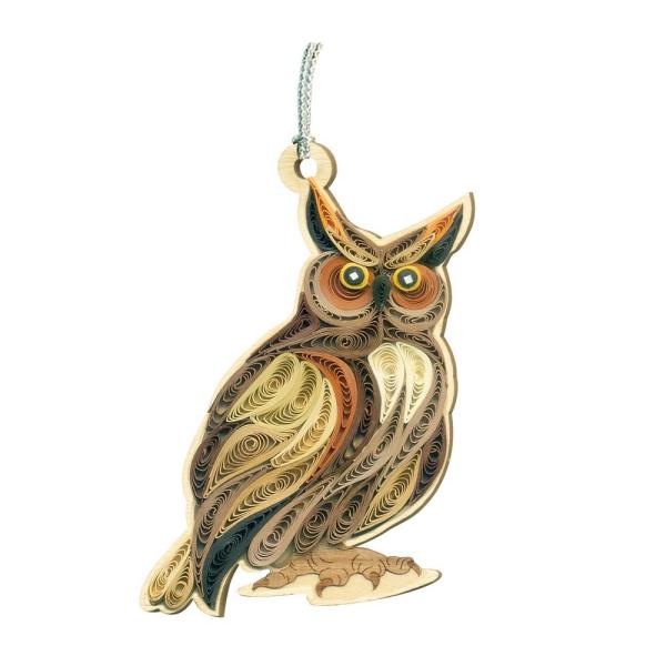 Great Horned Owl Quilled Ornament