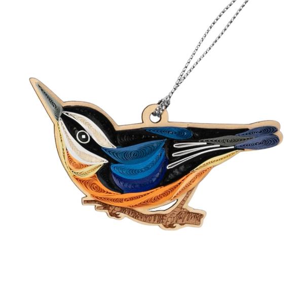 Nuthatch Quilled Ornament