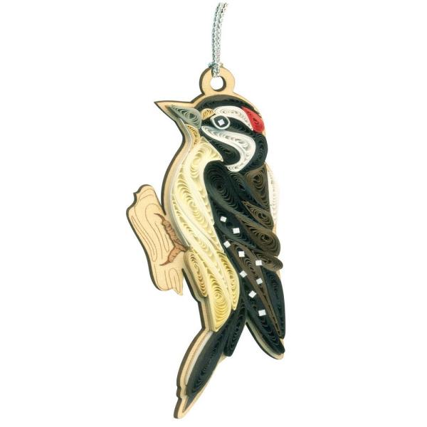 Downy Woodpecker Quilled Ornament