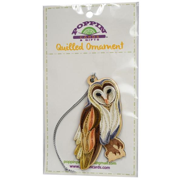 Barn Owl Quilled Ornament