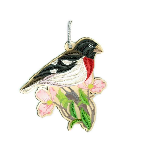 Red-Breasted Grosbeak Quilled Ornament Red-Breasted Grosbeak Quilled Ornament