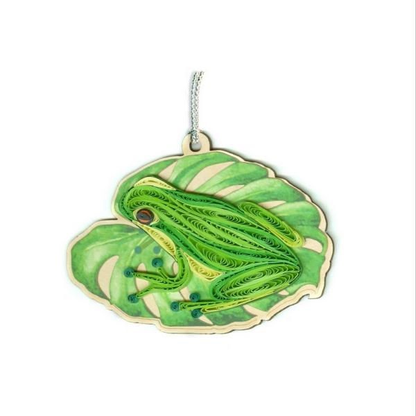 Green Tree Frog Quilled Ornament Green Tree Frog Quilled Ornament