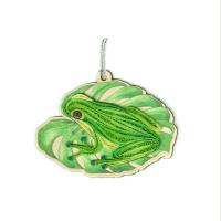 Green Tree Frog Quilled Ornament-PCQO12188