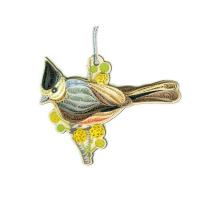 Tufted Titmouse Quilled Ornament-PCQO12196