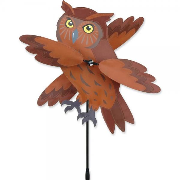 Brown Owl Whirligig Spinner 17 inch