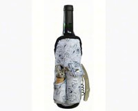 Deluxe Wine Bottle Apron - Blue Flower-PRIME2040BF